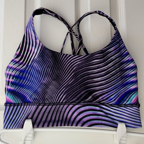 (8) Fast Lane Energy Bra Longline Purple Multi Lululemon seawheeze - Picture 1 of 4